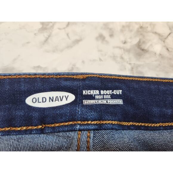 Old Navy Womens Blue Secret Slim Pockets High Rise Kicker Boot-Cut Jeans Size 22 - Picture 3 of 7